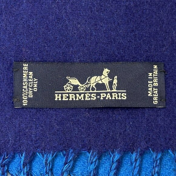 HERMES Blue Scarf - Picture 5 of 10